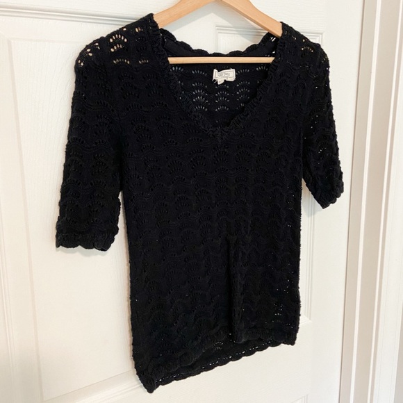 Fat Face Crochet Vienna 100% Cotton Knit Short Sleeve Blouse Top - Picture 6 of 11